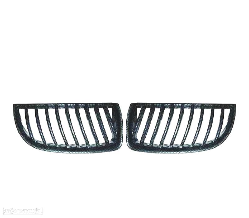 GRELHAS FRONTAIS BMW E90 05-08 LOOK CARBON - 1