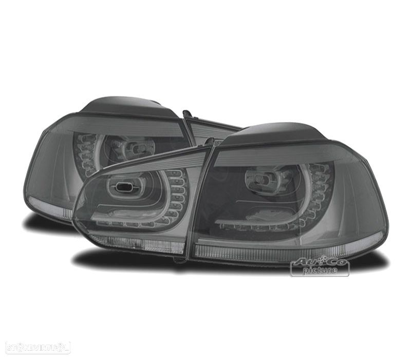 FAROLINS TRASEIROS LED VOLKSWAGEN VW GOLF 6 MK VI 08-12 CINZENDO ESCURECIDO - 1