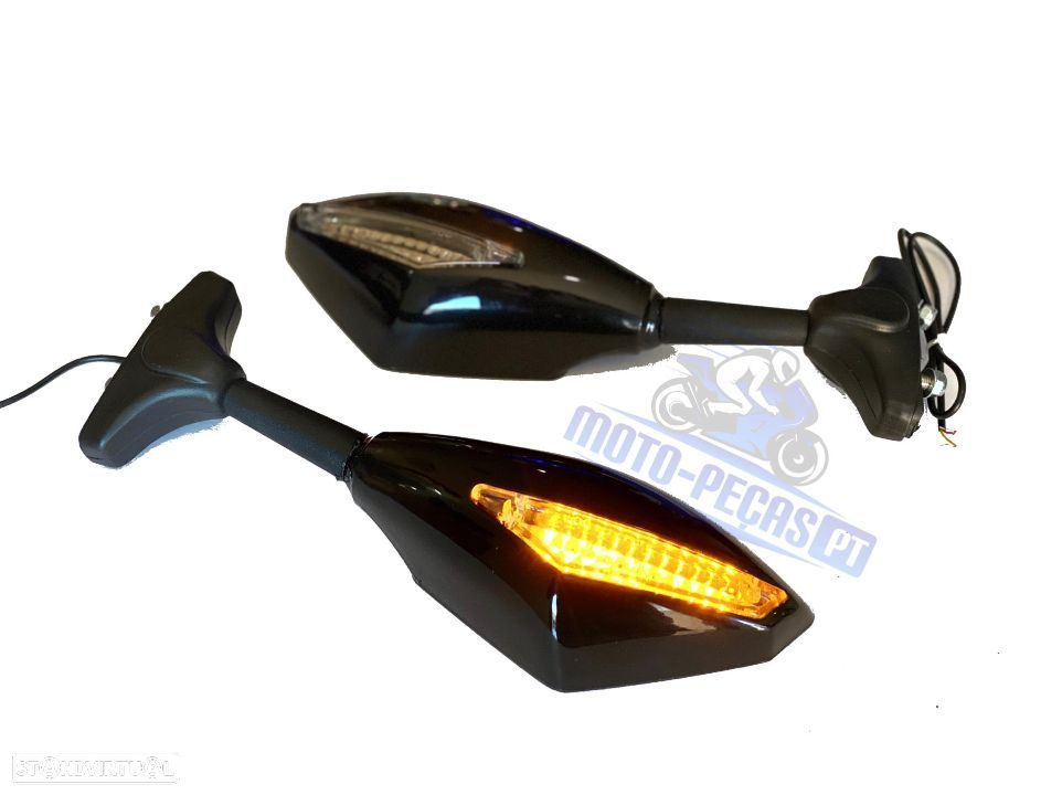 Espelhos Retrovisores universais com pisca cbr gsxr hornet Ninja - 2