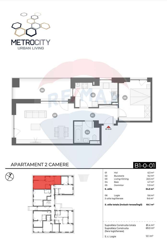 2 Camere MetroCity Urban Living, Apartamente noi în Sector 1 — fotografia 3
