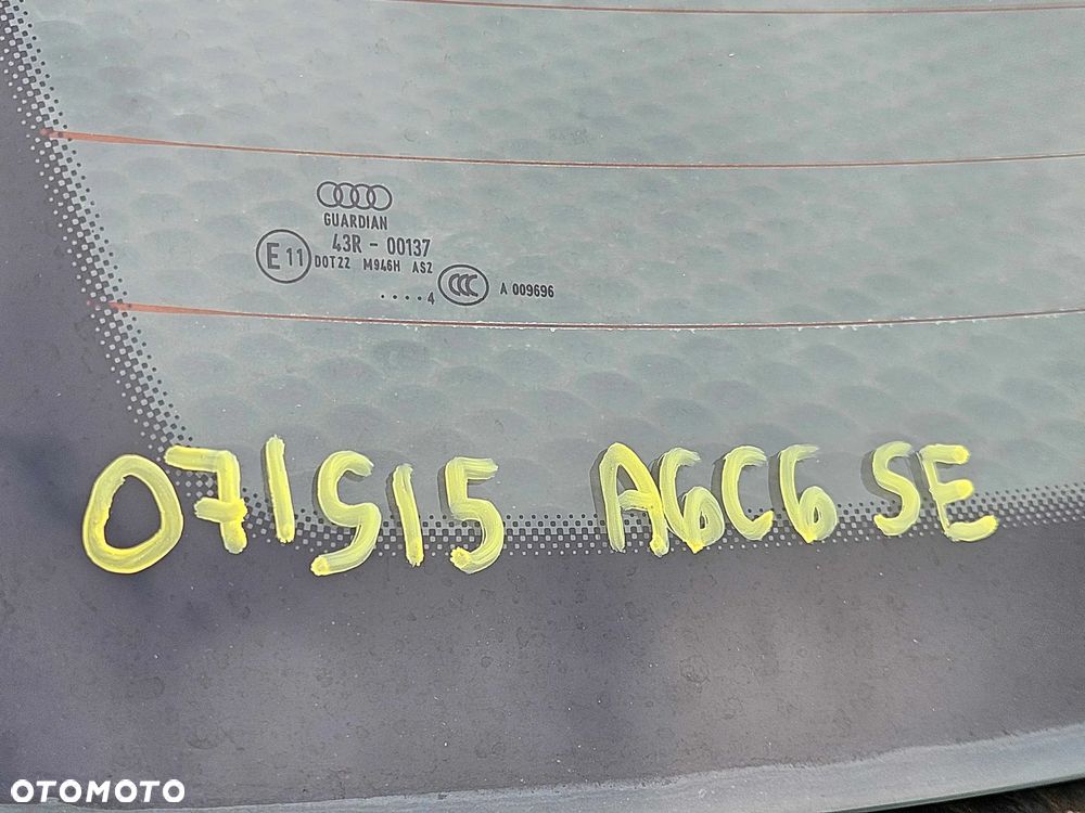 Szyba Karoseryjna Tył Tylna Podgrzewana 2004r Audi A6 C6 Sedan - 4