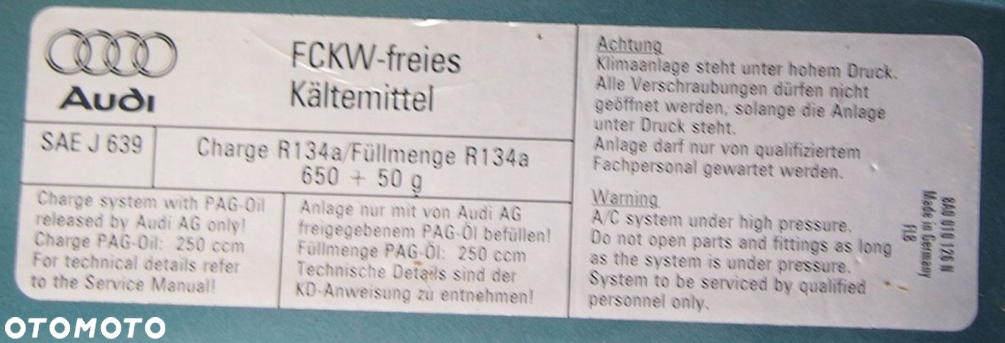 MASKA / POKRYWA SILNIKA + GRILL AUDI A6 C5 SELEDYNOWA CX6V 8A0010126N - 5
