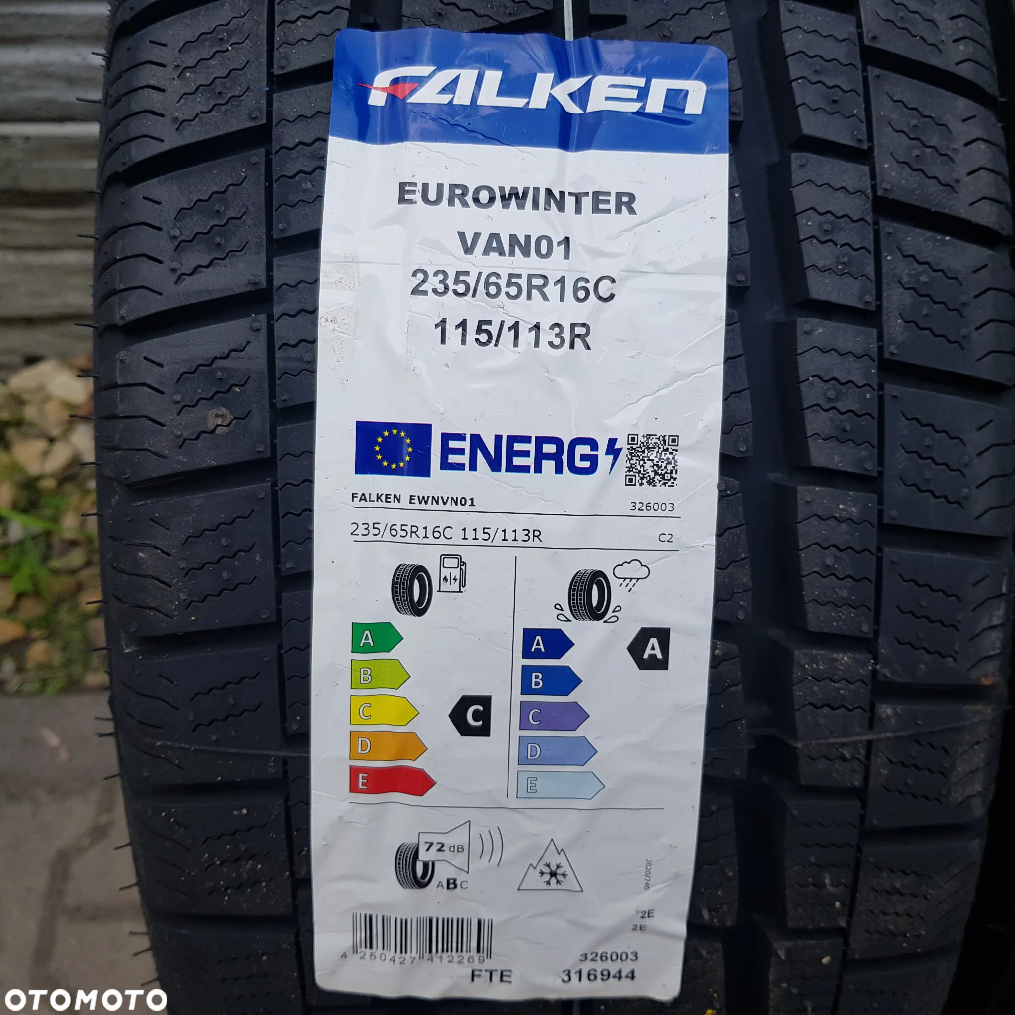4x 235/65R16C Falken Eurowinter Van01 Nowy komplet opon zimowych Poznań - 2