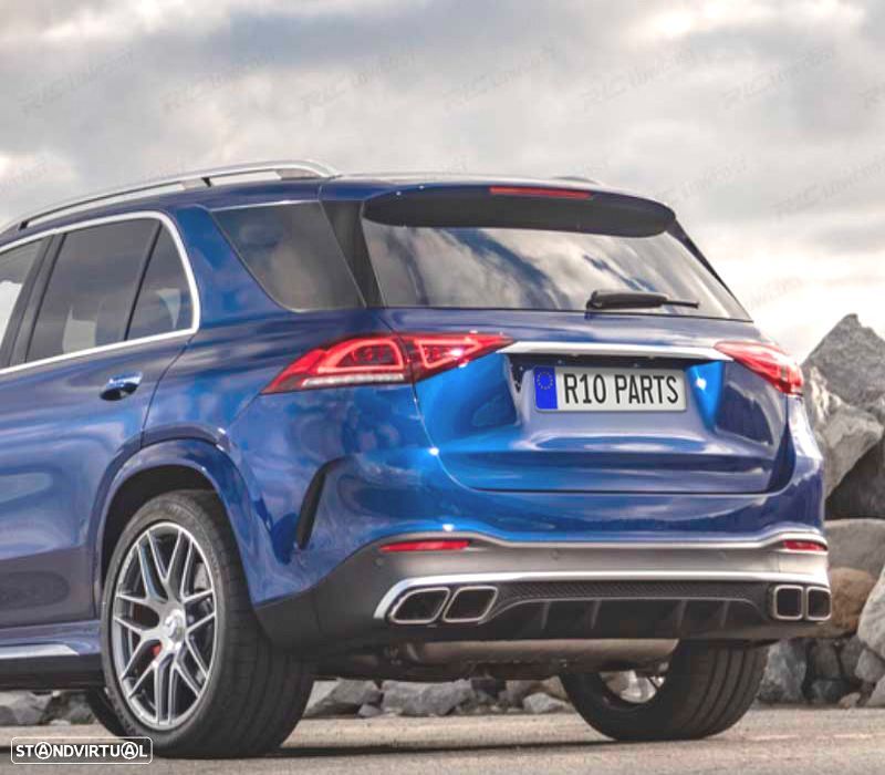 DIFUSOR TRASEIRO MERCEDES GLE W167 20- + PONTEIRAS DE ESCAPE LOOK AMG GLE63 - 5