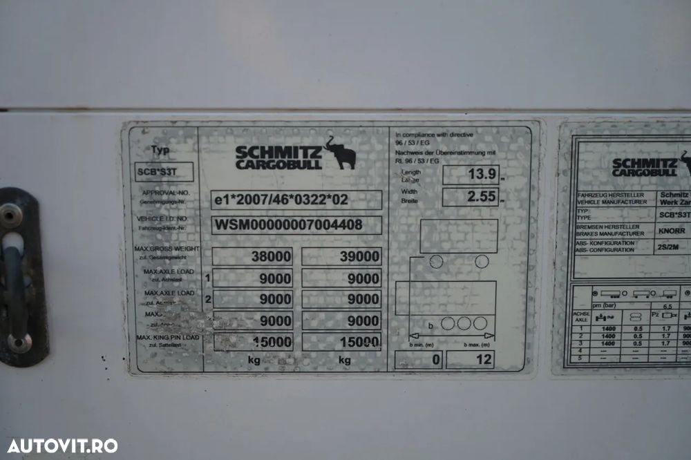 Schmitz Cargobull CORTINĂ / COȘ PENTRU PALEȚI / STANDARD / - 28