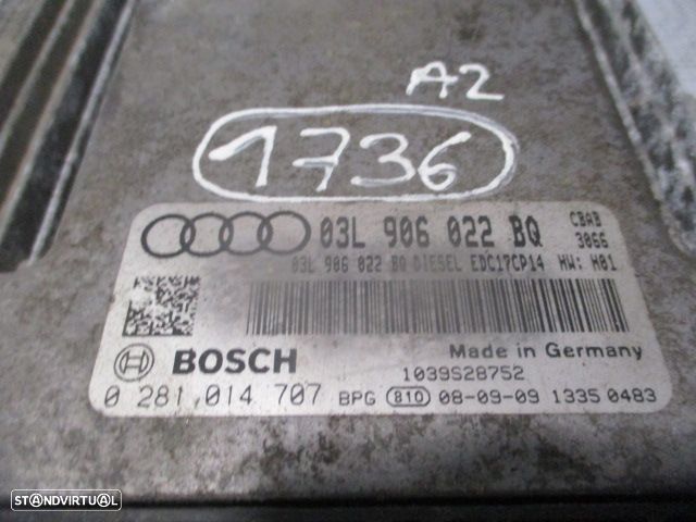 Centralina 0281014707 03L906022BQ AUDI A3 2009 2.0TDI 140CV 3P CINZA BOSCH - 4