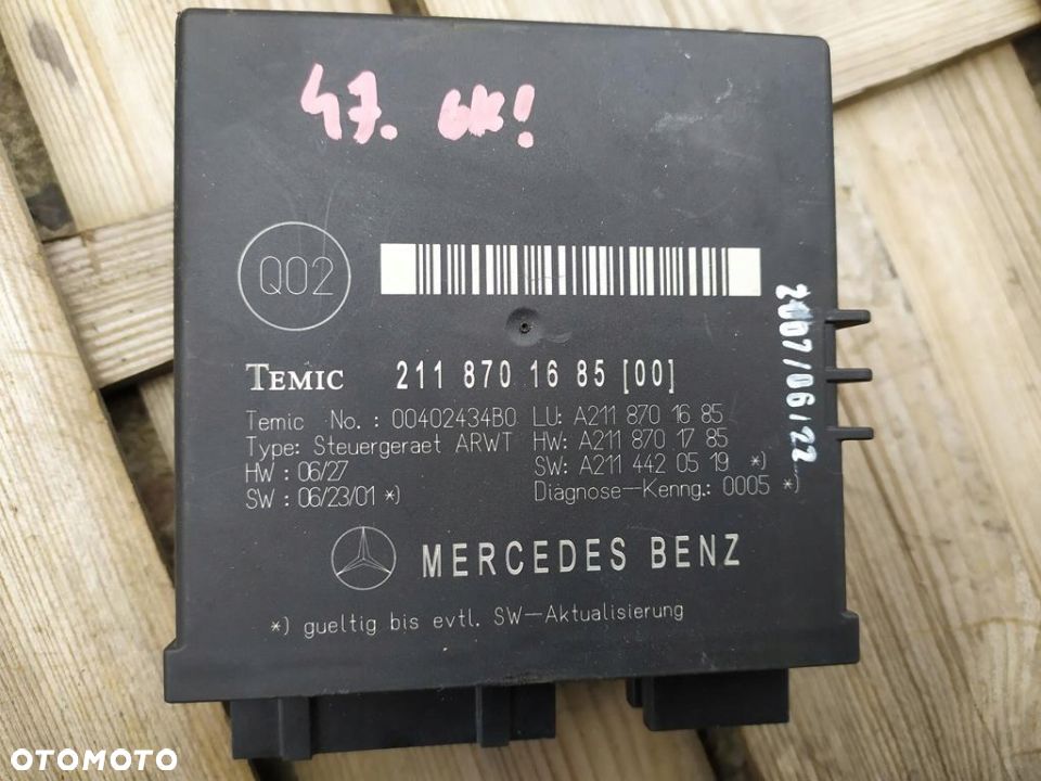 MERCEDES W211 KOMBI MODUŁ KLAPY ELEKTRYCZNEJ A2118701685 - 1