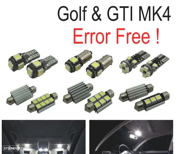 KIT COMPLETO 15 LAMPADAS LED INTERIOR PARA VOLKSWAGEN VW GOLF 4 MK4 JETTA IV GTI 99-05