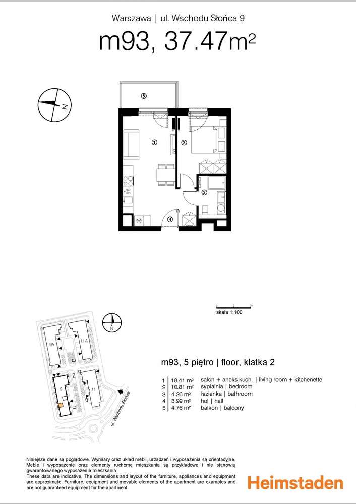 2-pokojowe | 37.44 m2 | Balkon | Internet w cenie | Bezpośrednio