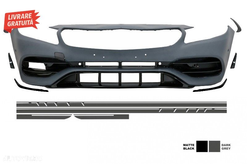 Bara Fata cu Stickere Laterale Gri Inchis Mercedes A-Class W176 (2012-2018) Faceli- livrare gratuita - 1