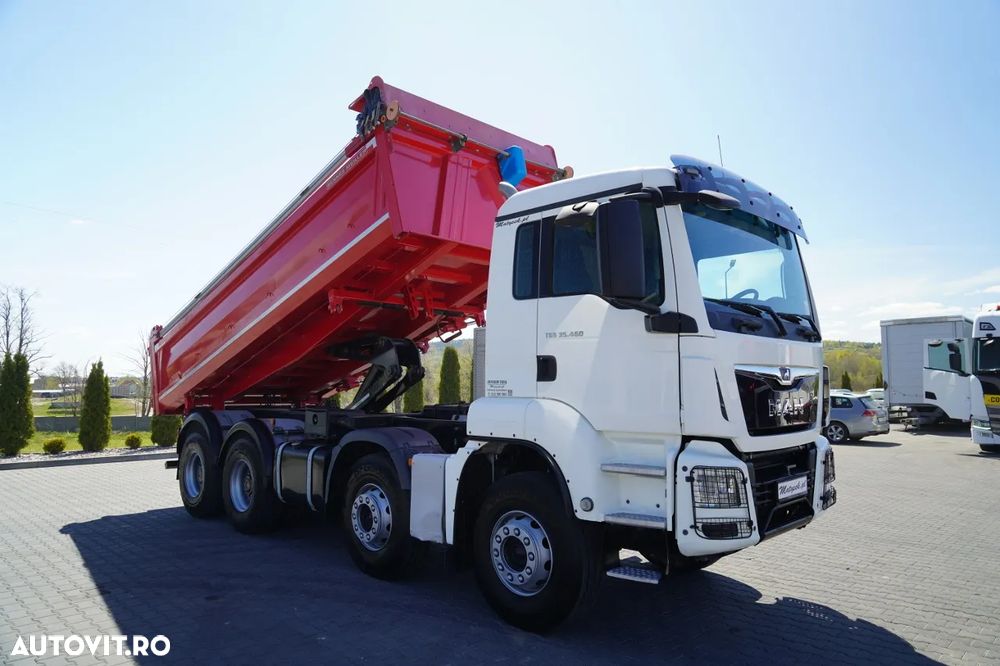 MAN TGS 35.460 / 8X4 / BASCULĂ CU 2 BENZI / BORDMATIC / MEILLER KIPPER / AUTOMATĂ / EURO 6 - 8