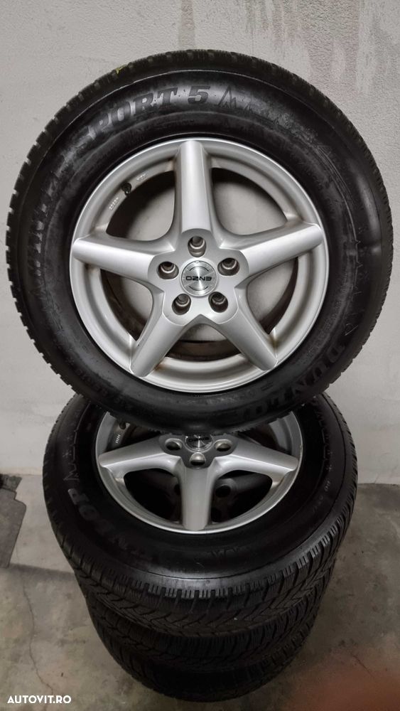 Jante aliaj Enzo + Cauciucuri de iarna Dunlop 5x 115