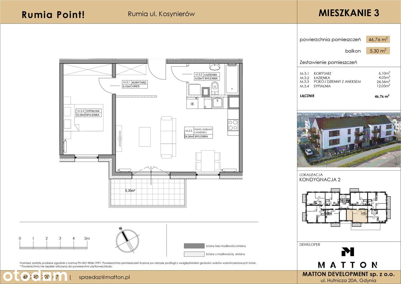 Rumia Kosynierów - 2 pokoje + balkon