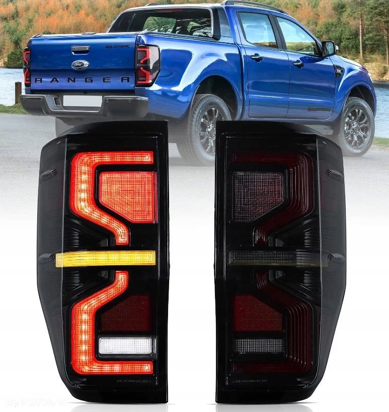 Lampy tyl kpl Vland Led Tuning Smoke Black Ford Ranger V 5 mk5 2011-2022 - 1