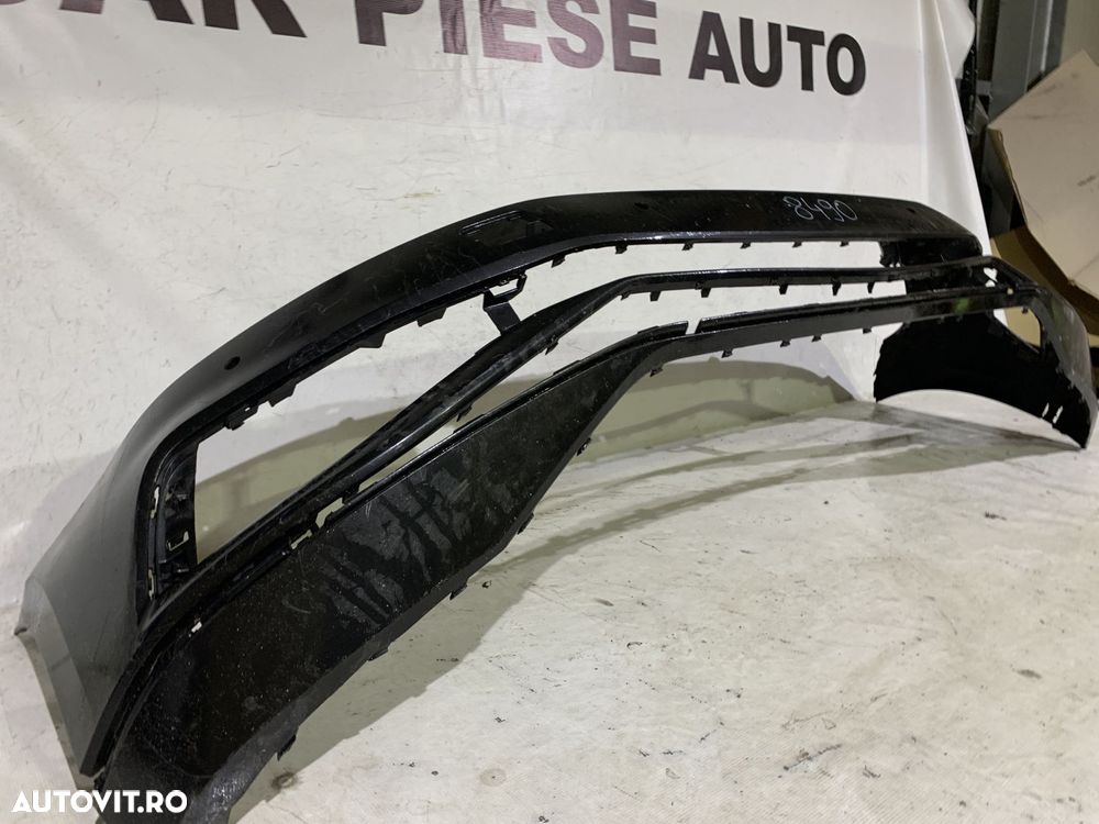 Bara fata VW Passat, B8, facelift, Highline, 2019, 2020, 2021, 2022, 2023, cod origine OE 3G0807221F, cu gauri pentru senzori de parcare (4). Are o minifisura in partea dreapta jos, nu se vede daca este cromul clipsat. - 6