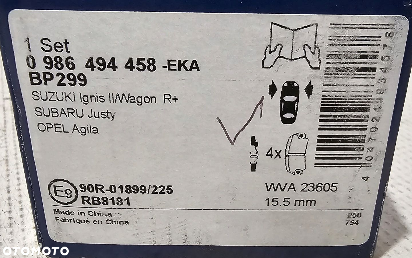 NOWE KLOCKI HAMULCOWE PRZÓD AGILA A / JUSTY III / IGNIS II WAGON R - 3