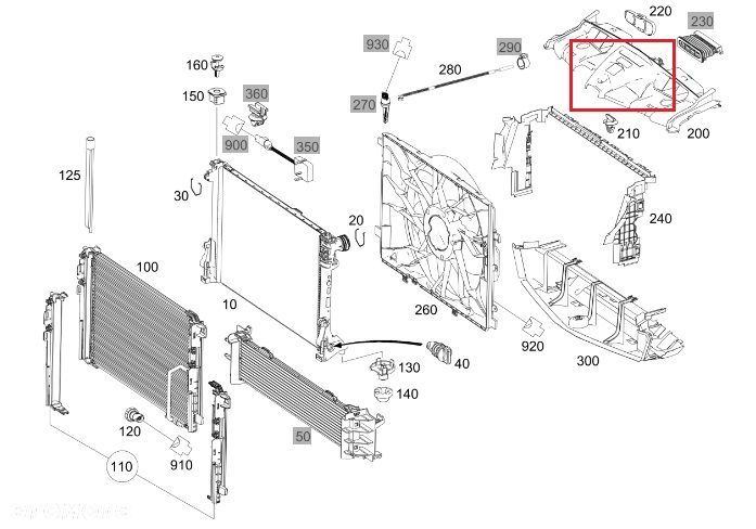 MERCEDES E-KLASA Coupe W207 Oslona chlodnicy pasa przedniego OE - 2
