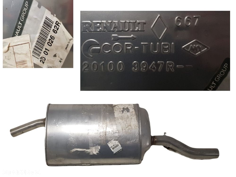 FABRYCZNIE NOWY ORYGINALNY TŁUMIK KOŃCÓWKA WYDECHU RENAULT DACIA  201003947R - 1