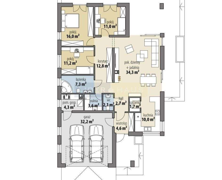 Parterowy dom 154 m² | Garaż 2 auta | 850 m² - Pełny obrazek: 3/9