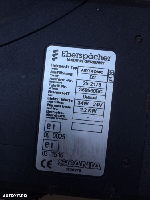 Vand sistem incalzire siroco Eberspächer 12 / 24 v MADE IN GERMANY - 2