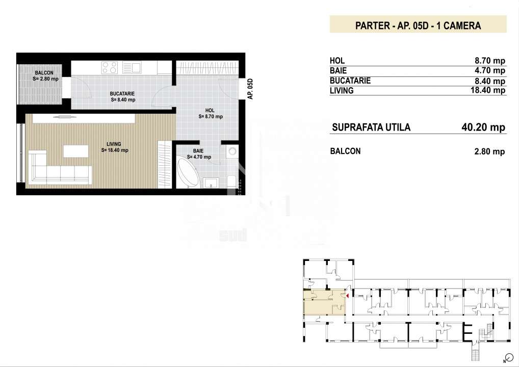 Garsoniera decomandata Grand Arena Dealul Cucului. - Imagine principală: 2/12