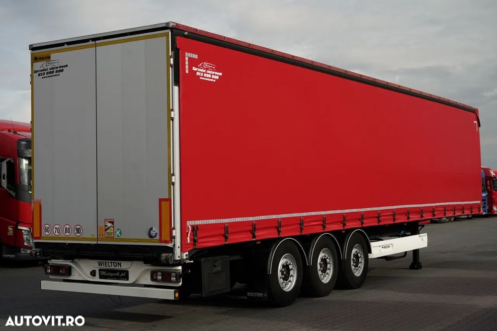 Wielton CORTINĂ STANDARD / REMORCA DIN OȚEL - 9 M / AXĂ CULISANTĂ / SAF / ACOPERIȘ CULISANT - 6
