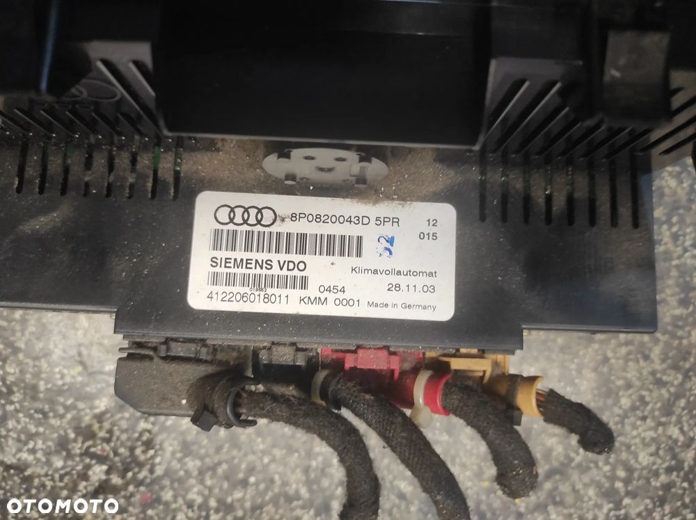 AUDI A3 8P PANEL NAWIEWU STEROWNANIA KLIMATYZACJI CLIMATRONIC 8P0820043D WYSYŁKA !!!! - 2