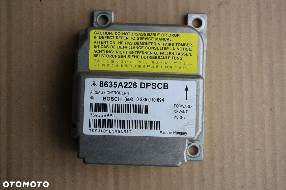 Moduł sterownik poduszek AIRBAG PRAWY MITSUBISHI COLT VI z30 LIFT 8635A226 - 1