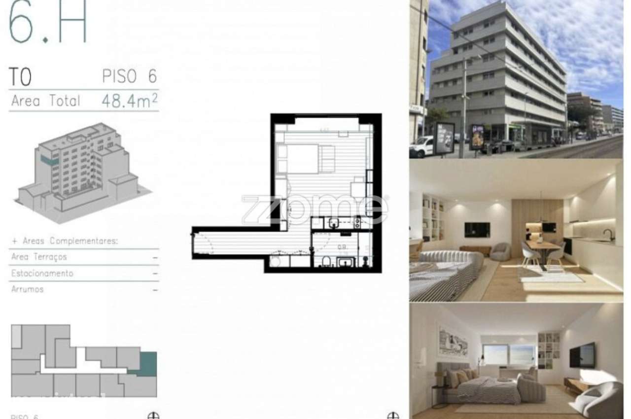 Apartamento T0 em Matosinhos Sul. A sua casa entre a praia e a cidade. - Grande imagem: 5/7