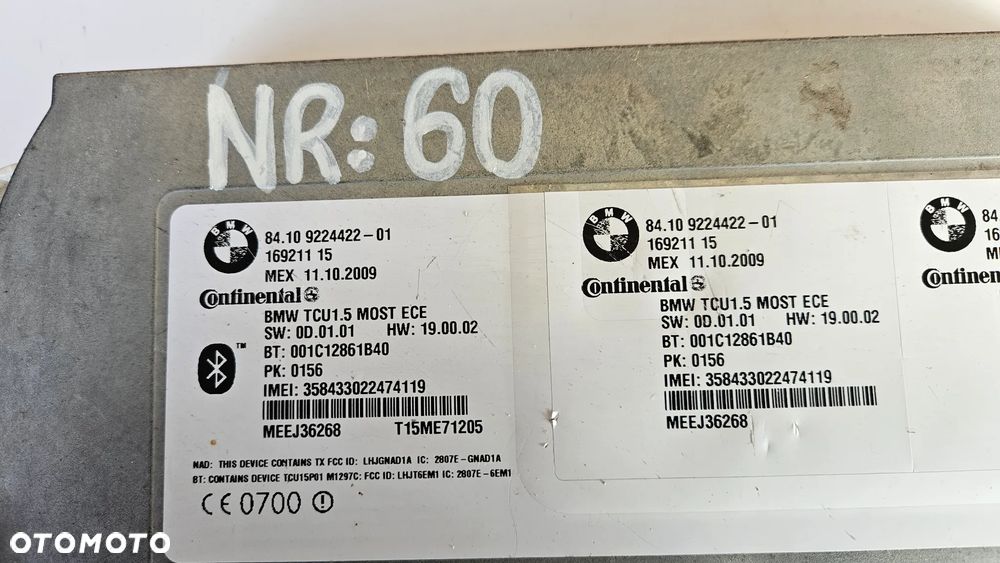 BMW 5 E60 1 E81 E87 3 E90 E92 MODUŁ BLUETOOTH 9224422 - 3
