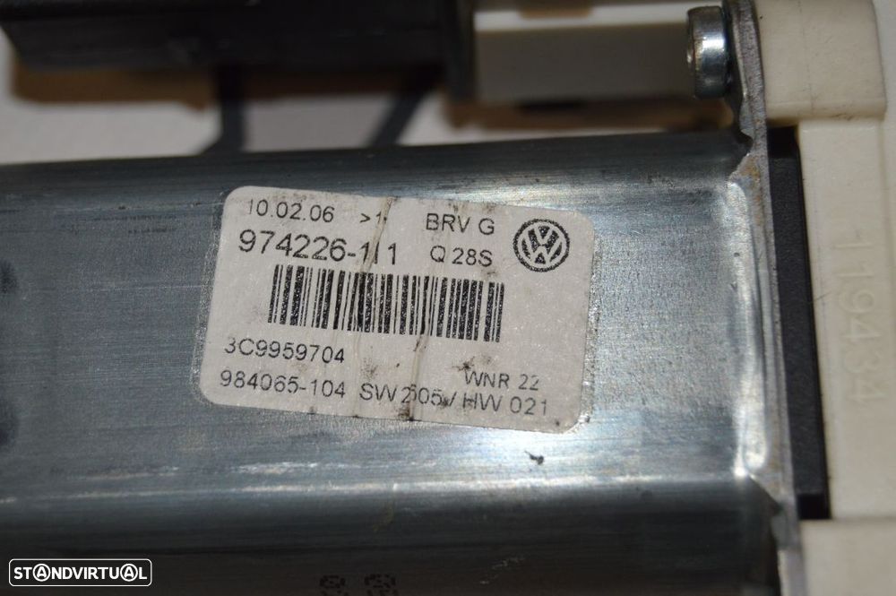 MOTOR SISTEMA ELEVADOR VIDROS TRASEIRO TRÁS ESQUERDA 3C9959704 VW VOLKSWAGEN PASSAT B6 - 4