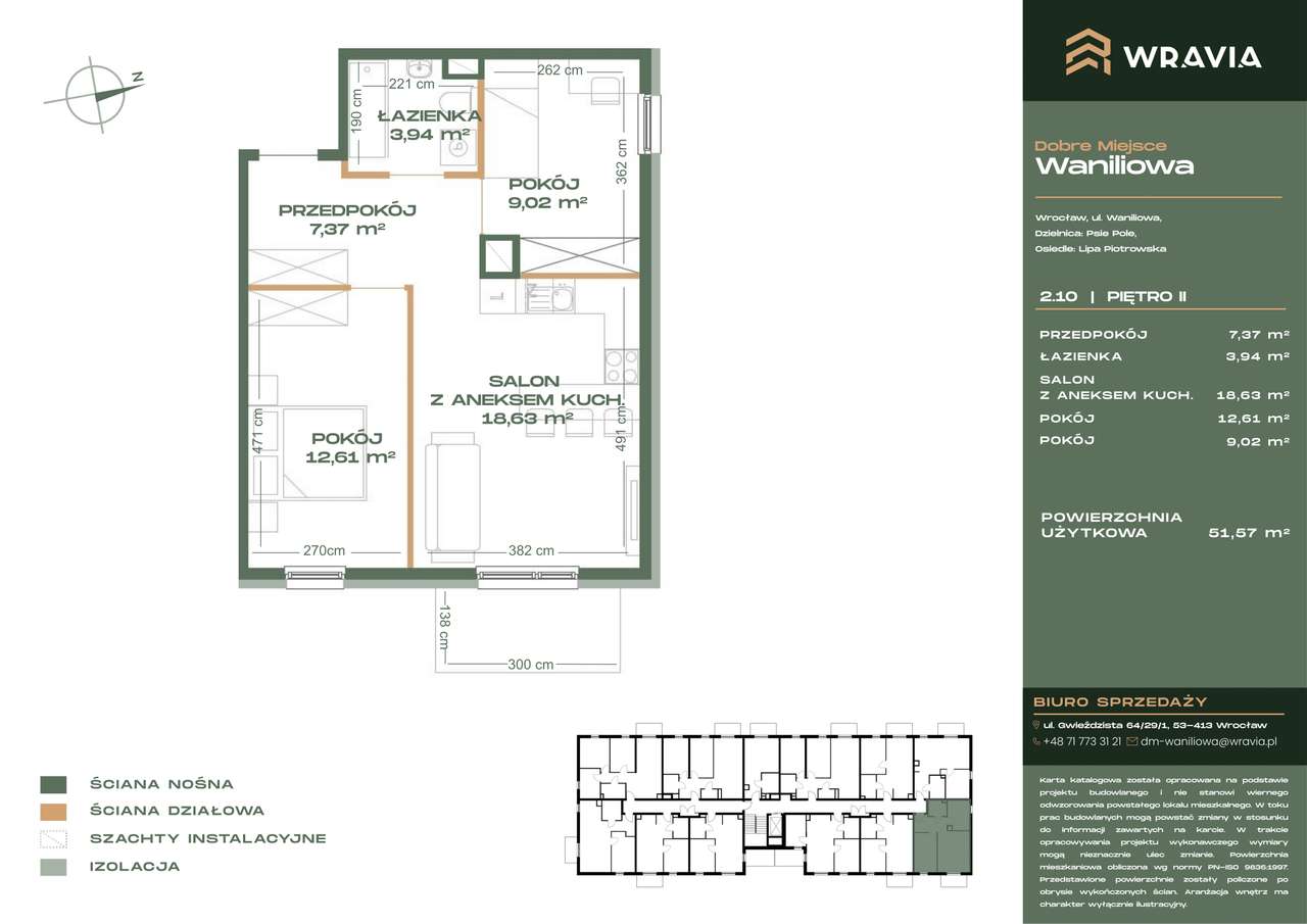3 pokoje + balkon | 51,57 m2 | taras na dachu | ul. Waniliowa, BEZ PCC