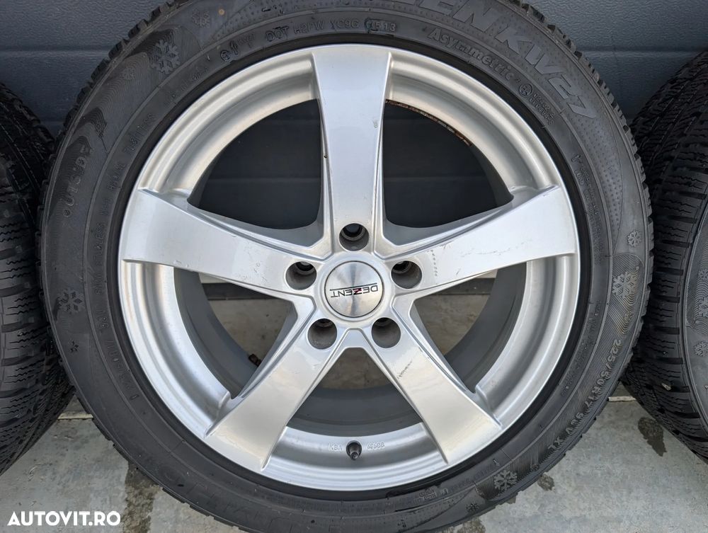 Jante DEZENT 17'' 5x112 KBA 47688 Audi Vw Skoda Seat+anvelope iarna 225/50 R17 KUMHO dot 2013 - 3