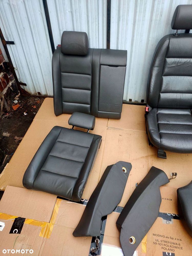 komplet foteli boczków audi a4 b6 skóra szare - 3