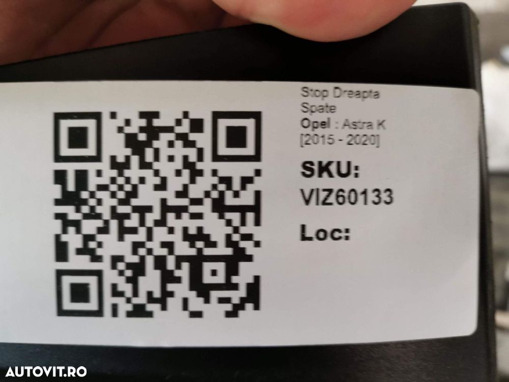 Stop Dreapta Spate Opel  Astra K 2015 2016 2017 2018 2019 2020 Origina - 8