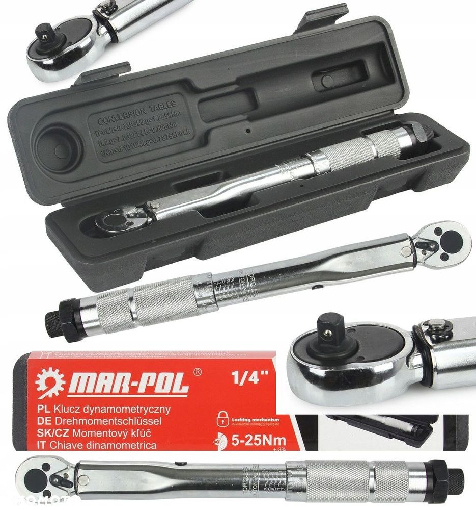 KLUCZ DYNAMOMETRYCZNY 1/4 5-25NM BLOKADA REGULACJA - 1