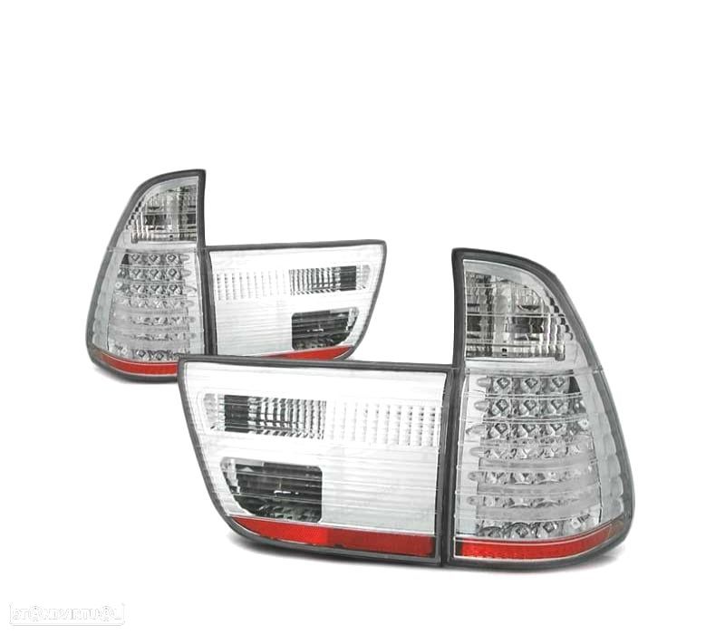 FAROLINS TRASEIROS LED PARA BMW X5 E53 99-03 CROMADO - 2