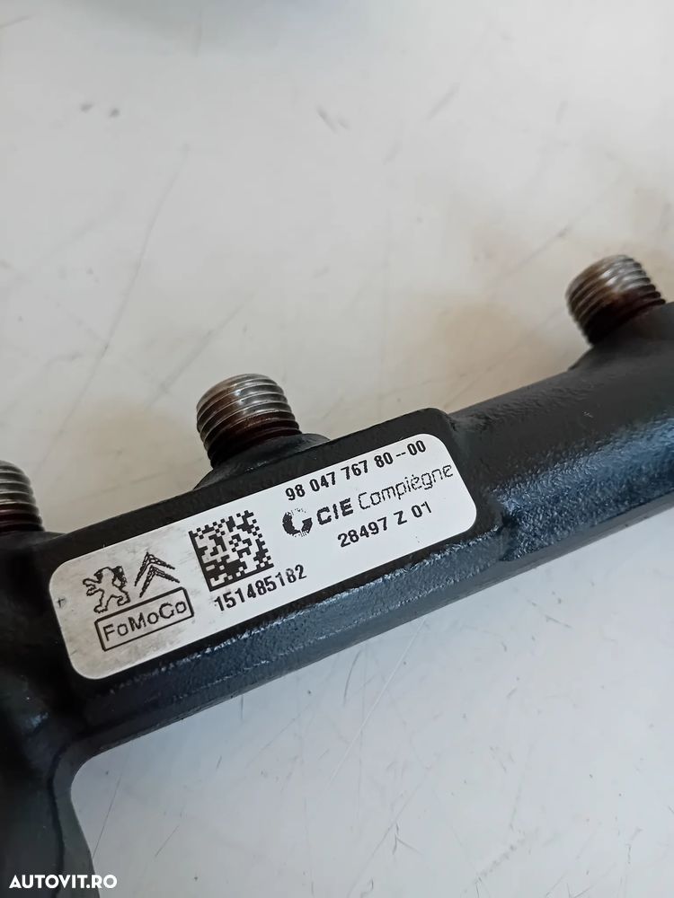 Rampa Injectoare Cu Regulator Presiune Ford Focus 3 Ecosport 1.6 Tdci 1.5 Tdci 2012-2019 9804776780 - 2