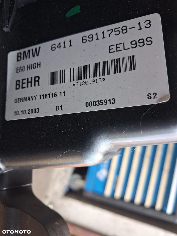 BMW E60 E61 Obudowa nagrzewnicy Nagrzewnica KOMPLETNA wentylator nawiewu nastawnik silniczek nawiewu regulacji BEHR 6924898 - 8