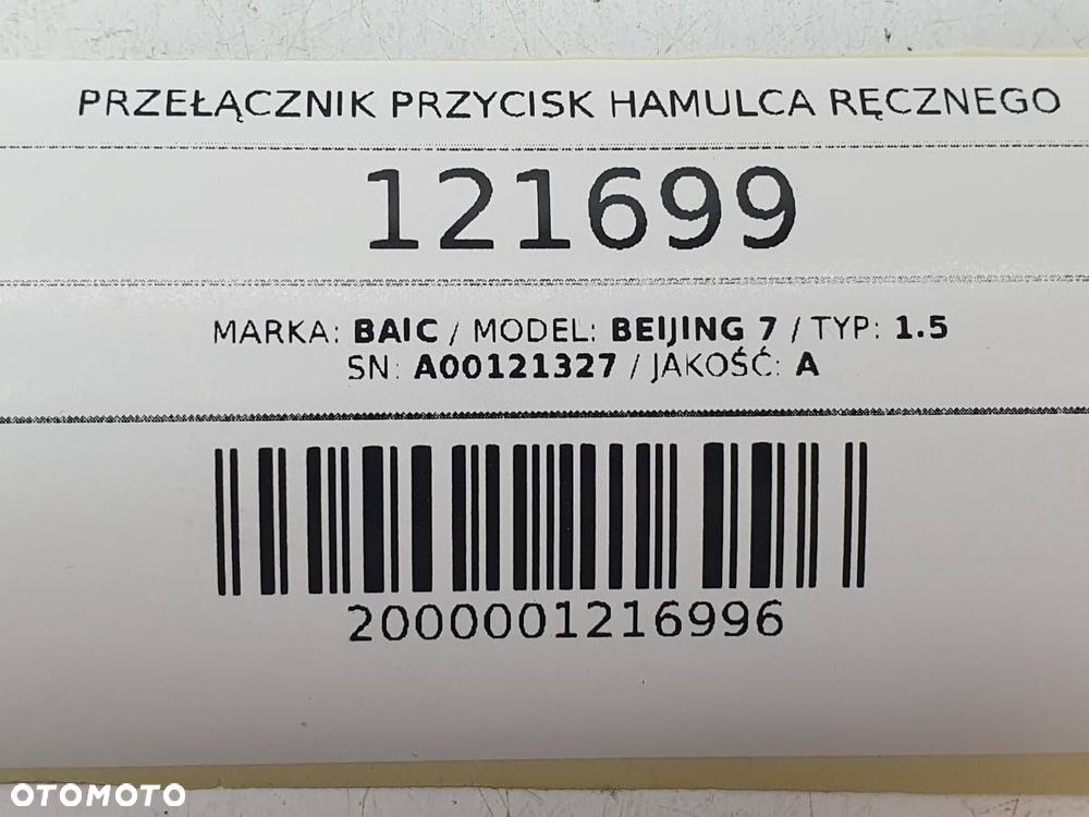 PRZEŁĄCZNIK PRZYCISK HAMULCA RĘCZNEGO A00121327 BAIC BEIJING 7 X75 2024 - 5