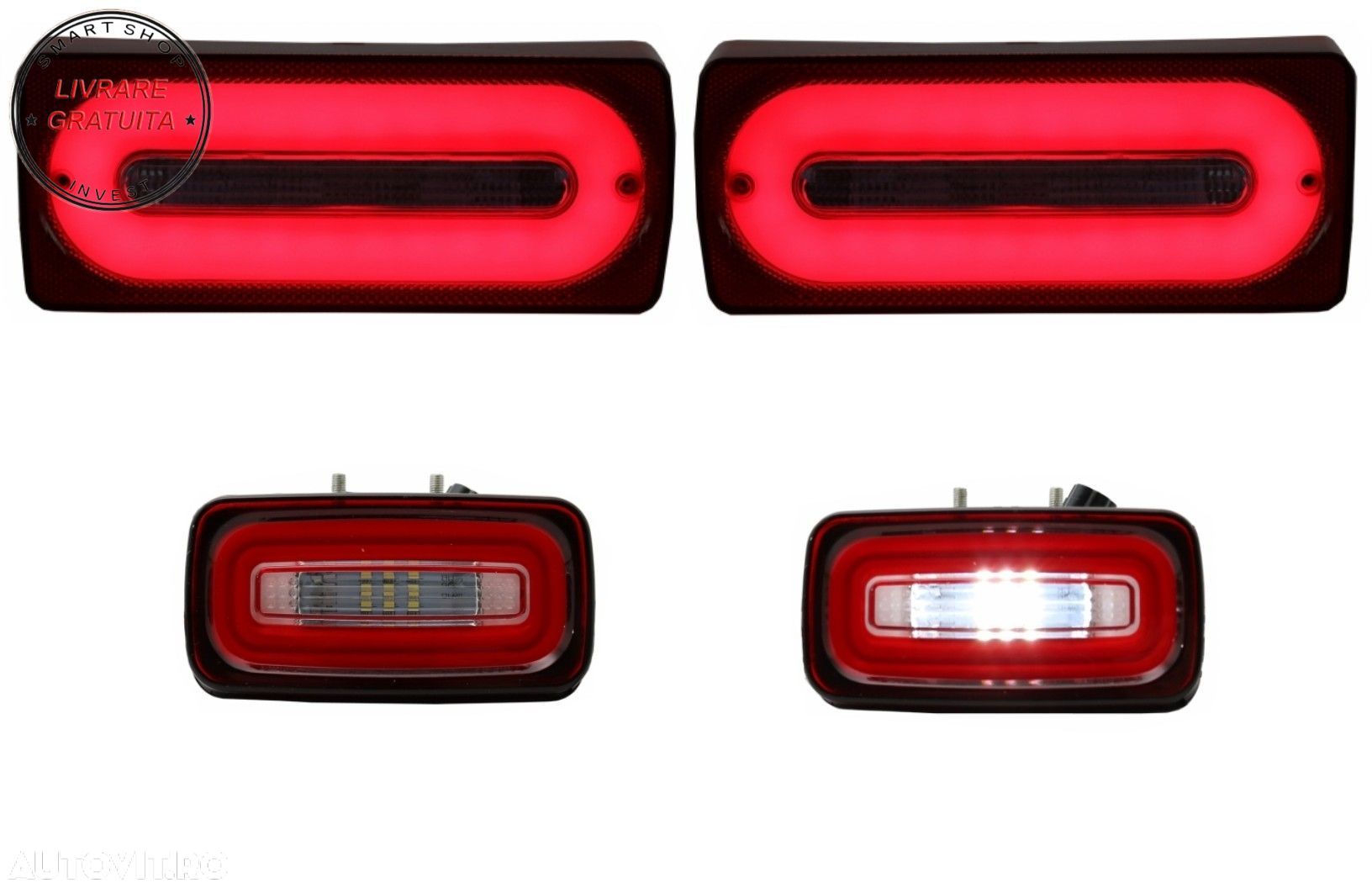 Stopuri Full LED cu Lampa Ceata Mercedes W463 G-Class (1989-2015) Rosu Semnalizare- livrare gratuita - 1