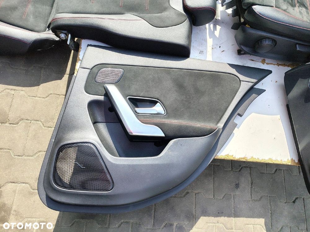 FOTEL KANAPA CZARNA SKÓRA KOMPLET BOCZKI MERCEDES A KLASA SEDAN W177 V177 - 6