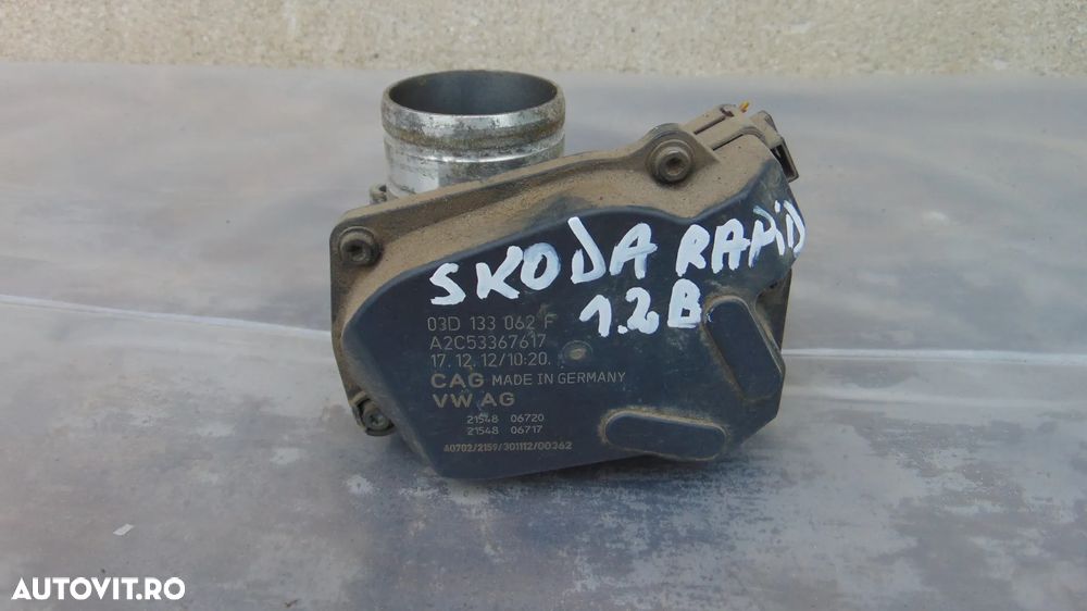 Clapeta acceleratie Skoda Rapid/Polo/Ibita/Fabia 1.2 benzina CGP an 2014 COD 03D133062F - 2