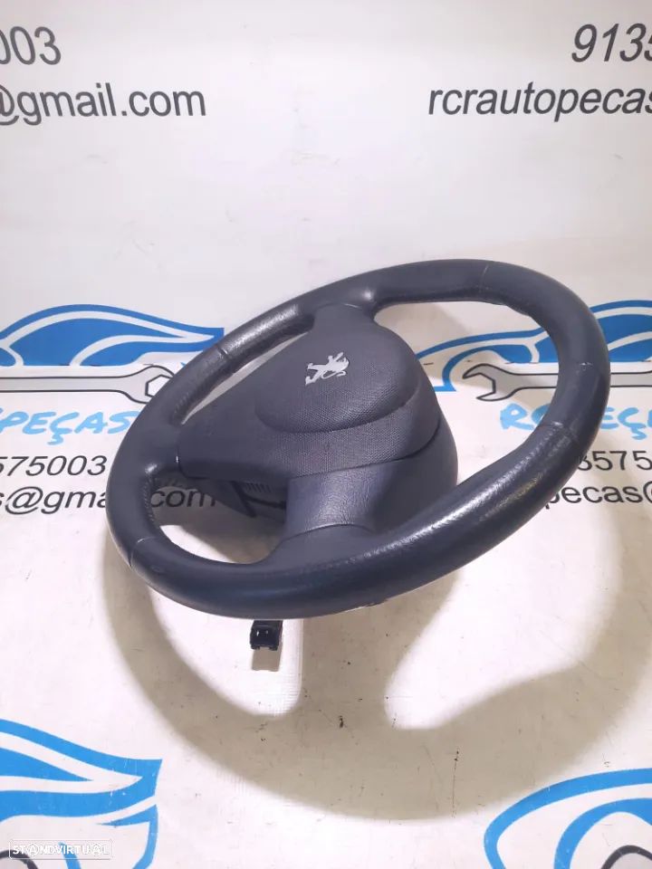 VOLANTE GUIADOR COMPLETO PEUGEOT 1007 PELE AIRBAG 96506736NP 4109FP 96441877 4112HE - 5