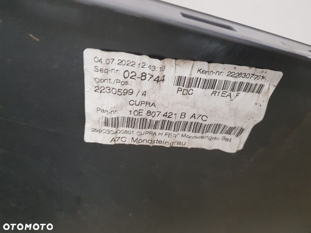 ZDERZAK TYLNY TYŁ CUPRA BORN 10E807521F 10E807421B MONDSTEINGRAU LA7C - 10