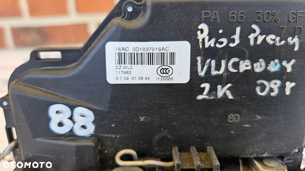 VW Caddy 2K III 3 2003- Kompletny zamek drzwi przód prawy Zamek drzwi przednich prawych 3D1837016AC EUROPA 9 PIN - 3