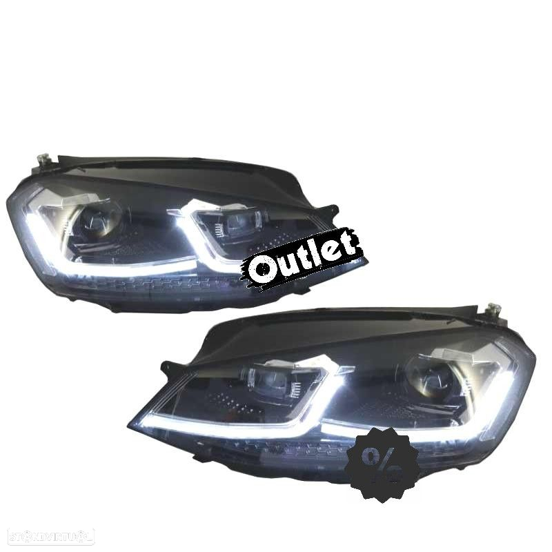 R012837C3 FAROIS VOLKSWAGEN VW GOLF 7 12-17 DRL DINAMICOS PRETO LOOK 7.5 R LINE - 10