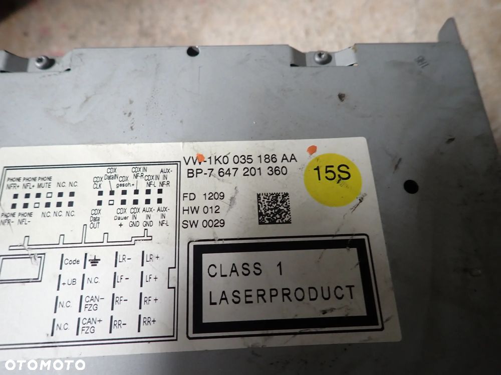 VOLKSWAGEN GOLF VI PASSAT B6 RADIO 1K0035186AA - 3