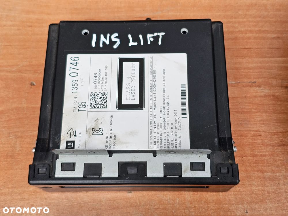 RADIO NAWIGACJA WYŚWIETLACZ KOLOROWA KOMPLET OPEL INSIGNIA A PO LIFT 2.0 HMI 23474779 26202389 - 8