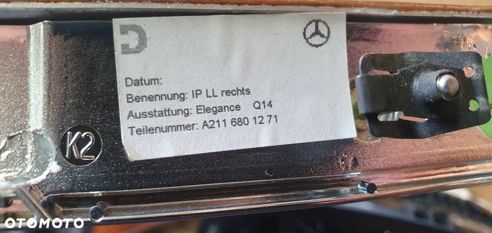Listwa dekor deski konsoli Mercedes E-Klasa W211 A2116801271 - 8